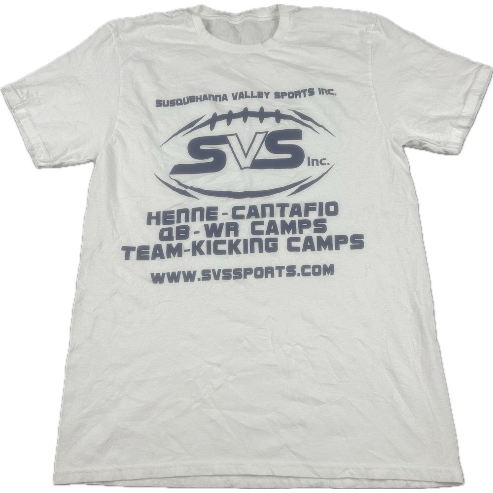 Mens SVS Football Camp Graphic T-Shirt Medium White Short Sleeve Crew Neck